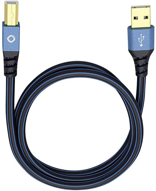 USB 2.0 [1x USB 2.0 type A mâle - 1x USB 2.0 type B mâle] 10.00 m bleu contacts dorés Oehlbach USB Plus B