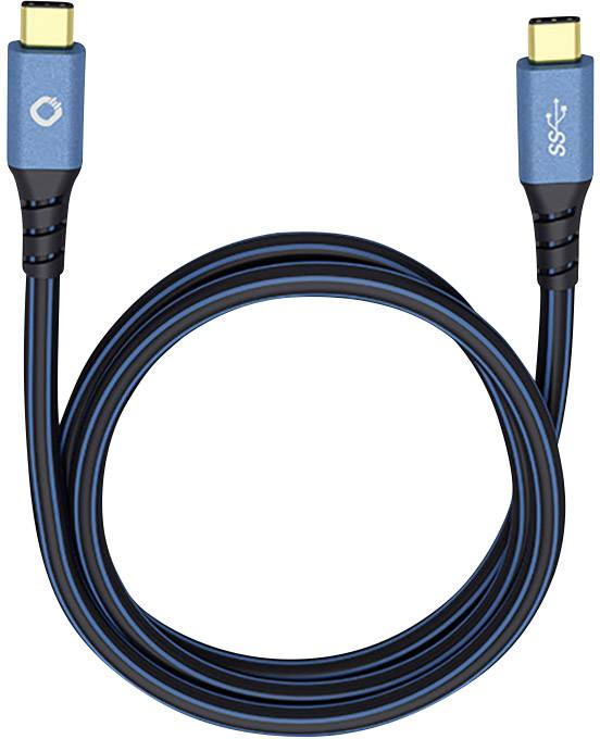USB 3.0 [1x USB-C® mâle - 1x USB-C® mâle] 0.50 m bleu contacts dorés Oehlbach USB Plus CC