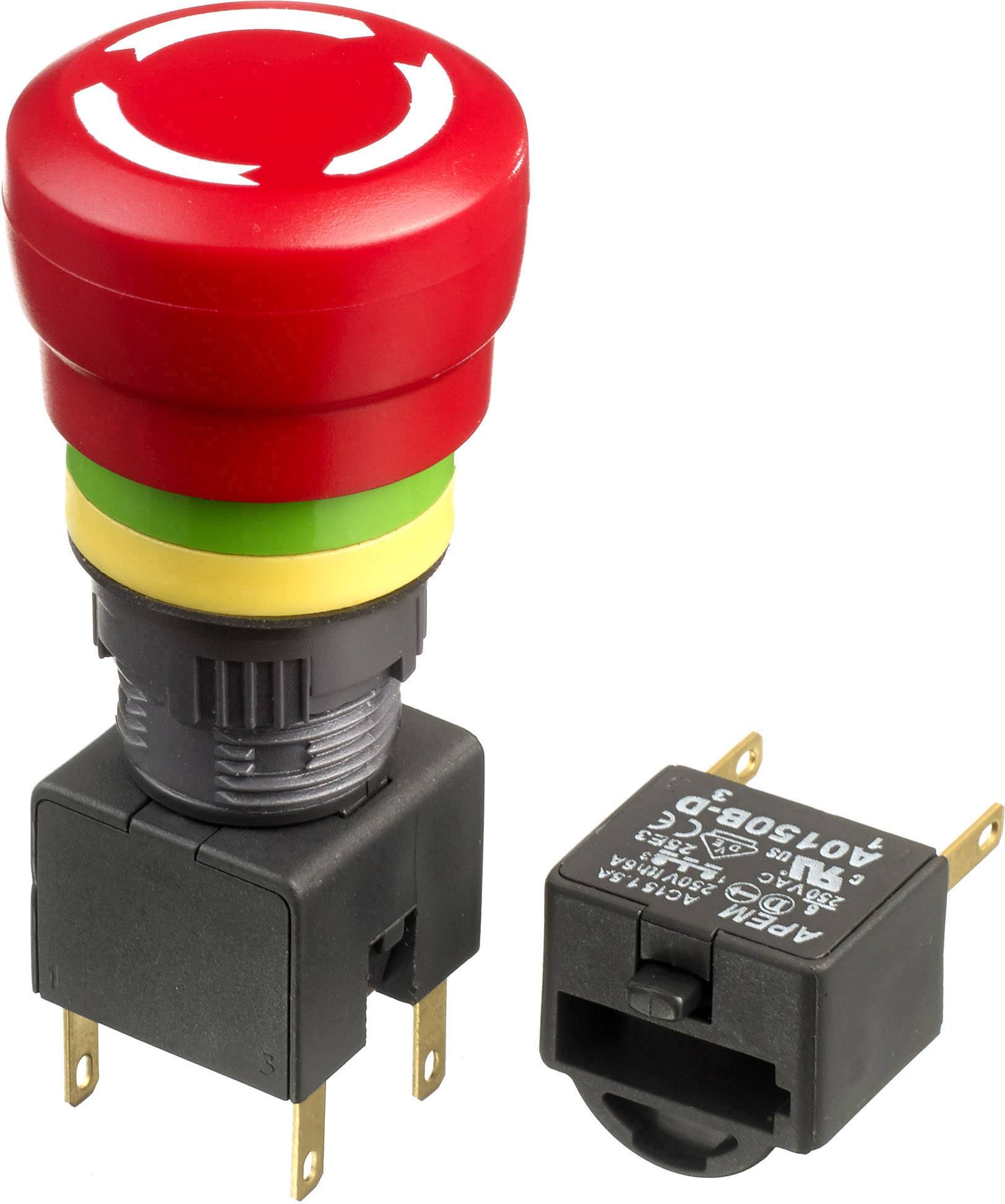 APEM A01ES-DF2 Arrêt d'urgence IP65 (façade avant) 1 pc(s)