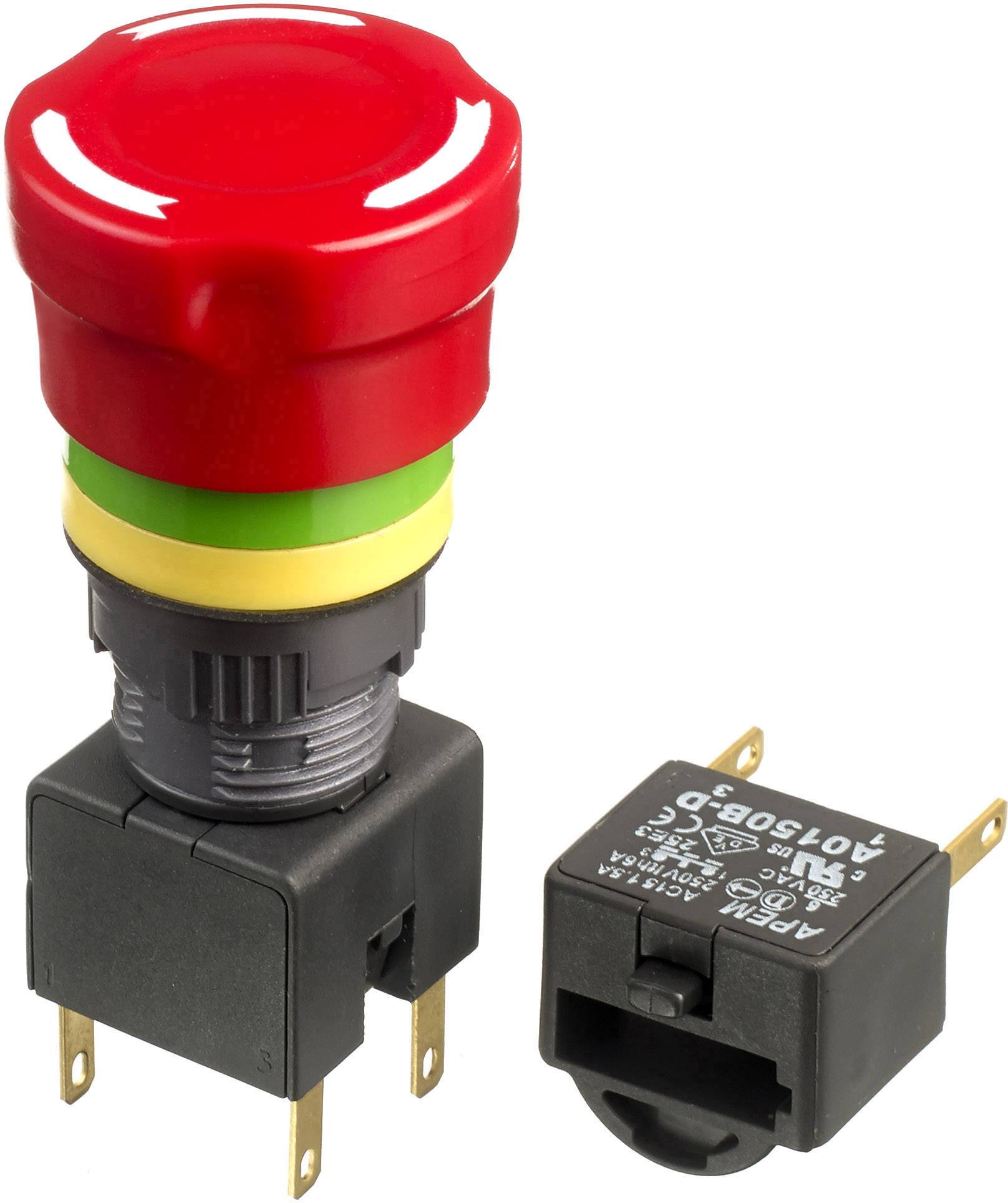 APEM A01ES-DF1 Arrêt d'urgence IP65 (façade avant) 1 pc(s)