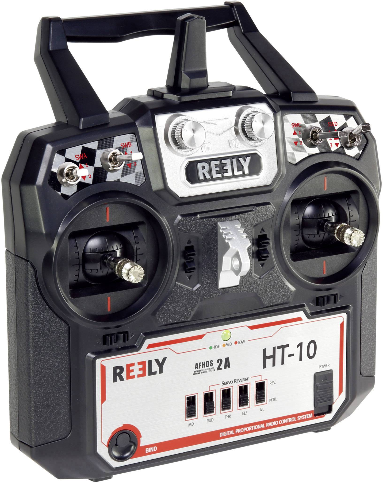 Radiocommande manuelle Reely HT-10 avec récepteur 2,4 GHz Nombre de canaux: 10