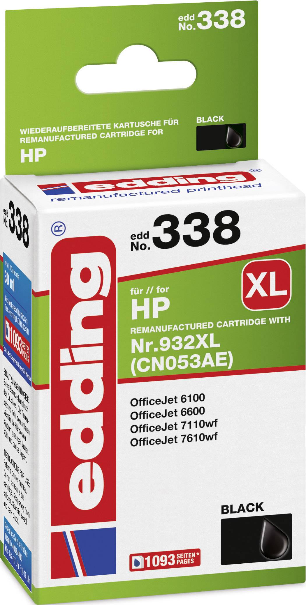 Edding Encre remplace HP 932XL, CN053AE compatible noir EDD-338