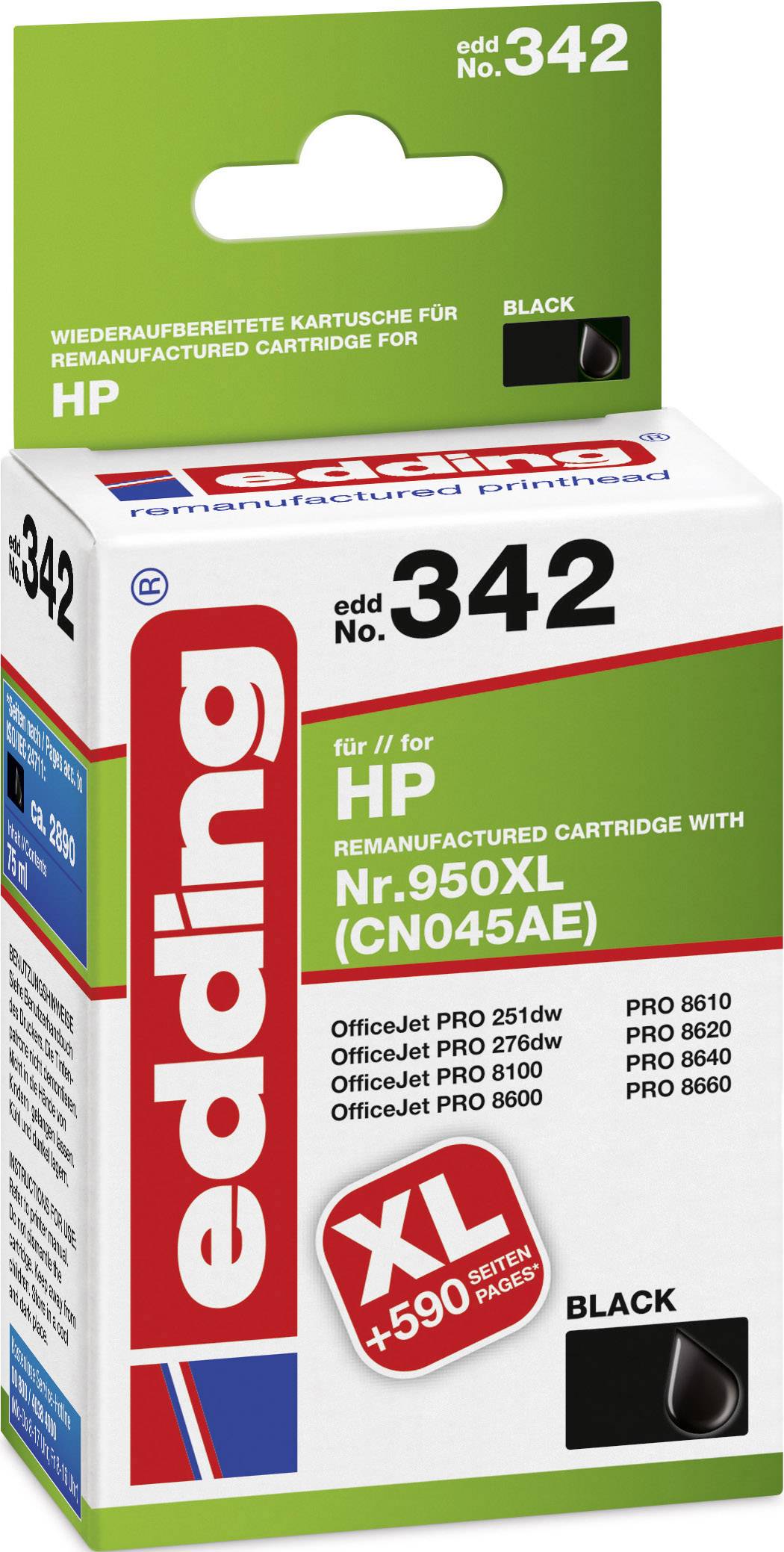 Edding Encre remplace HP 950XL, CN045AE compatible noir EDD-342