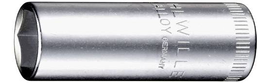 Embout de clé à vis métallique de forme cylindrique avec texte gravé sur le côté.