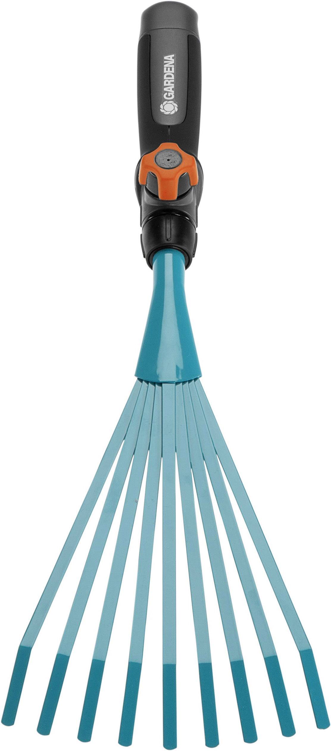 Sécateur à tête bleue et manche noir pour travaux de jardinage, avec des détails d'accent orange.