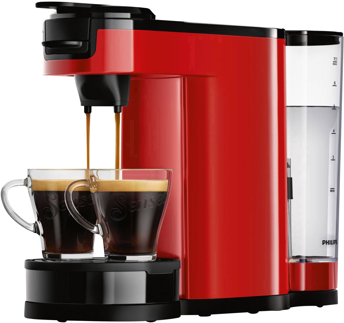 SENSEO® New Switch HD6592/80 Machine à café à dosettes rouge avec fonction café filtre