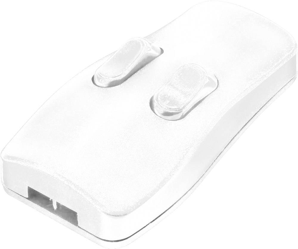 TRU COMPONENTS Interrupteur pour câble souple blanc 2 x Off/On 2 A 1 pc(s)