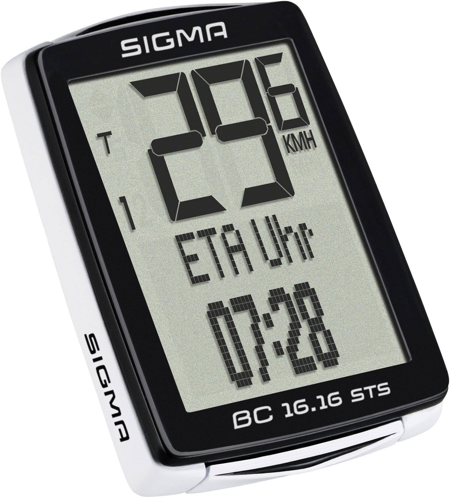 Compteur de vélo sans fil Sigma BC 16.16 STS CAD transmission codée avec capteur de roue, avec capteur de pédalage
