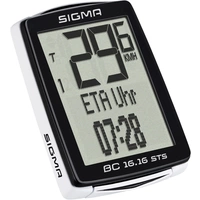 Compteur de vélo sans fil Sigma BC 16.16 STS CAD transmission codée avec capteur de roue, avec capteur de pédalage Compteur de vélo sans fil Sigma BC 16.16 STS CAD transmission codée avec capteur de roue, avec capteur de pédalage
