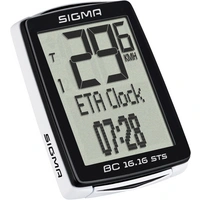 Compteur de vélo sans fil Sigma BC 16.16 STS CAD transmission codée avec capteur de roue, avec capteur de pédalage Compteur de vélo sans fil Sigma BC 16.16 STS CAD transmission codée avec capteur de roue, avec capteur de pédalage