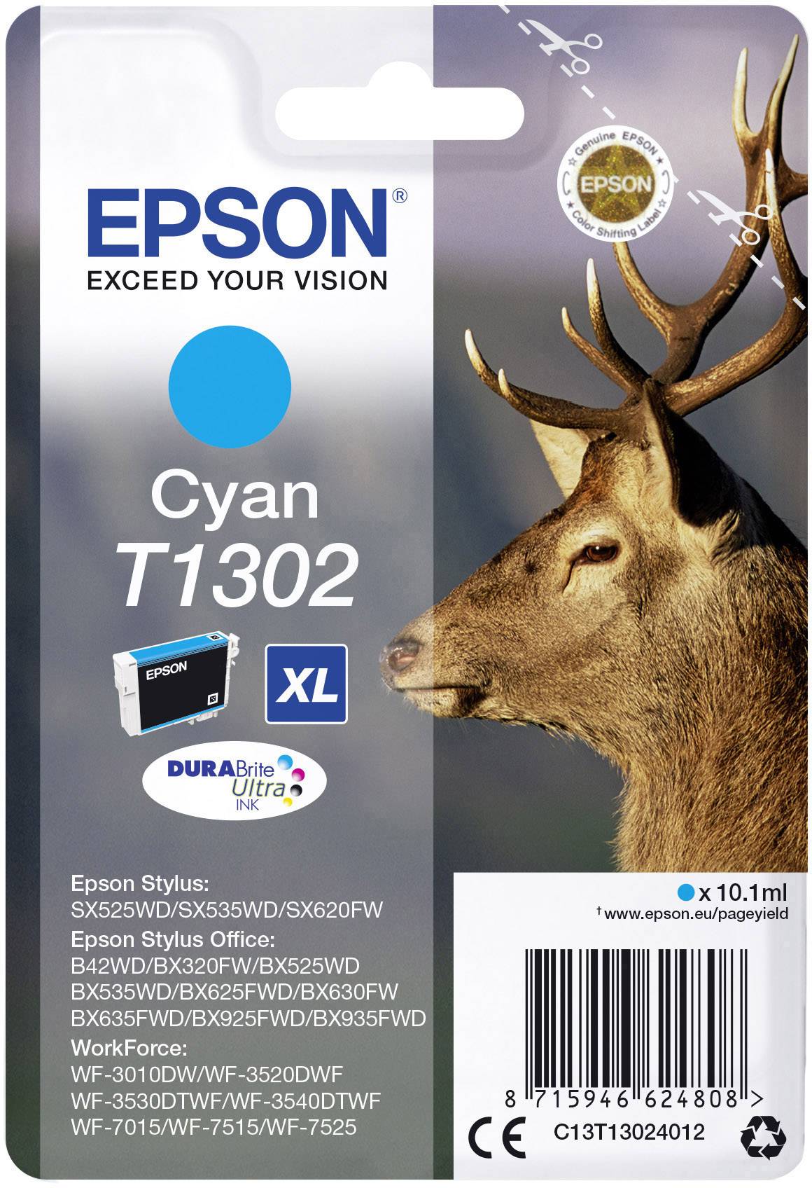 Epson Encre T1302 d'origine cyan C13T13024012