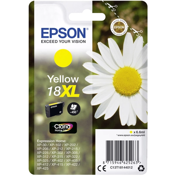 Epson Encre T1814, 18XL d'origine jaune C13T18144012 Epson Encre T1814, 18XL d'origine jaune C13T18144012