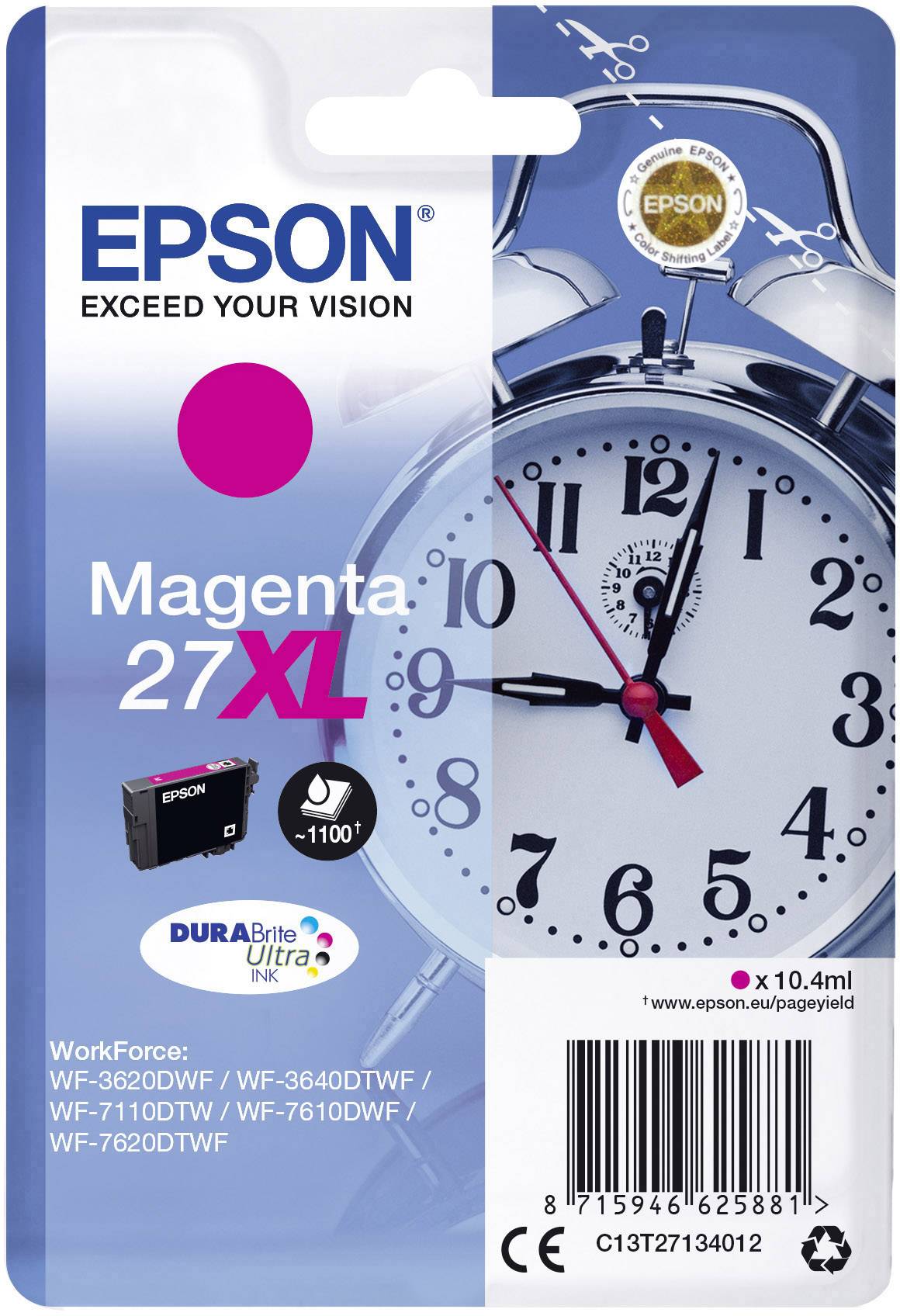 Epson Encre T2713, 27XL d'origine magenta C13T27134012