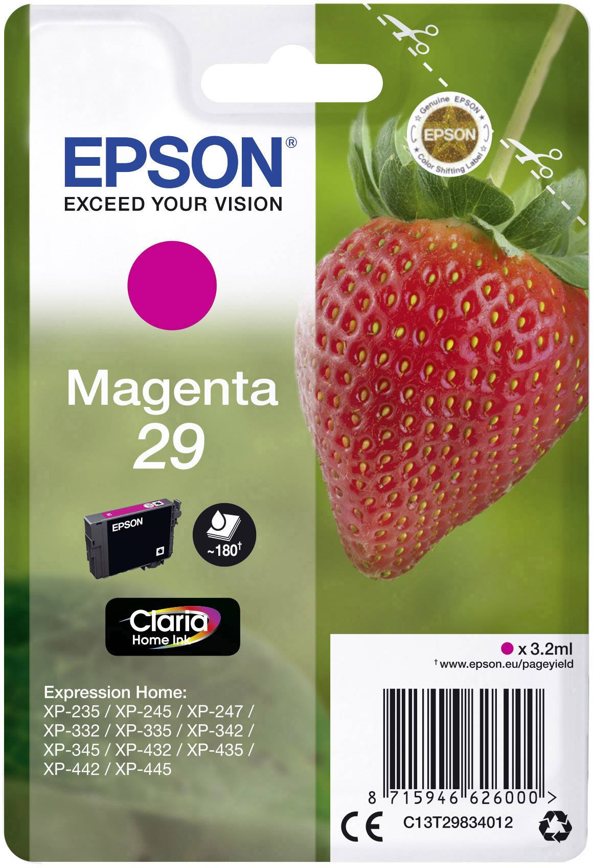 Epson Encre T2983, 29 d'origine magenta C13T29834012