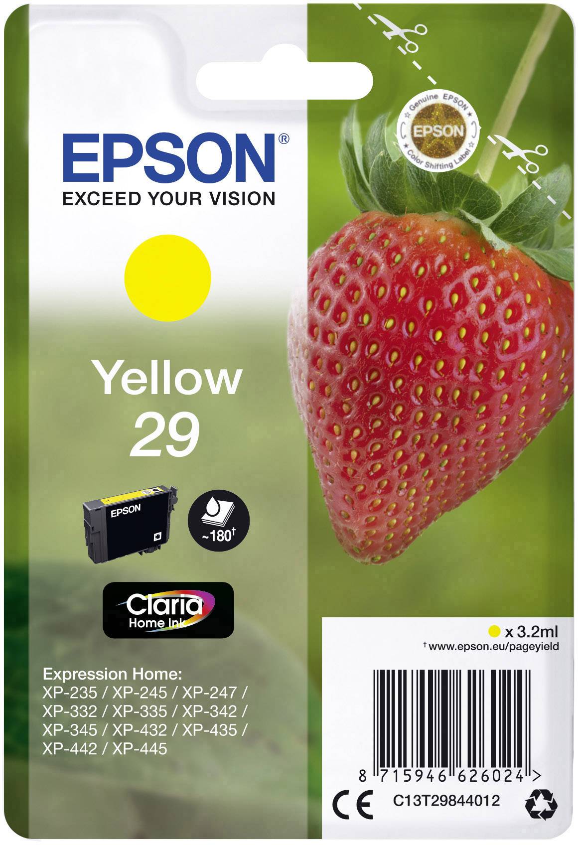 Epson Encre T2984, 29 d'origine jaune C13T29844012