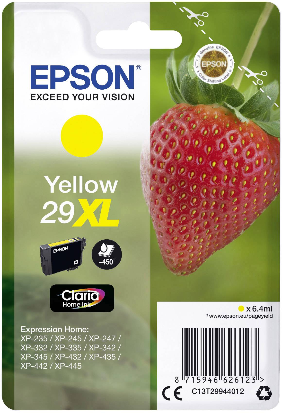 Epson Encre T2994, 29XL d'origine jaune C13T29944012