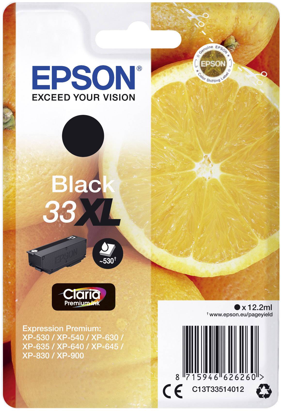Epson Encre T3351, 33XL d'origine noir C13T33514012