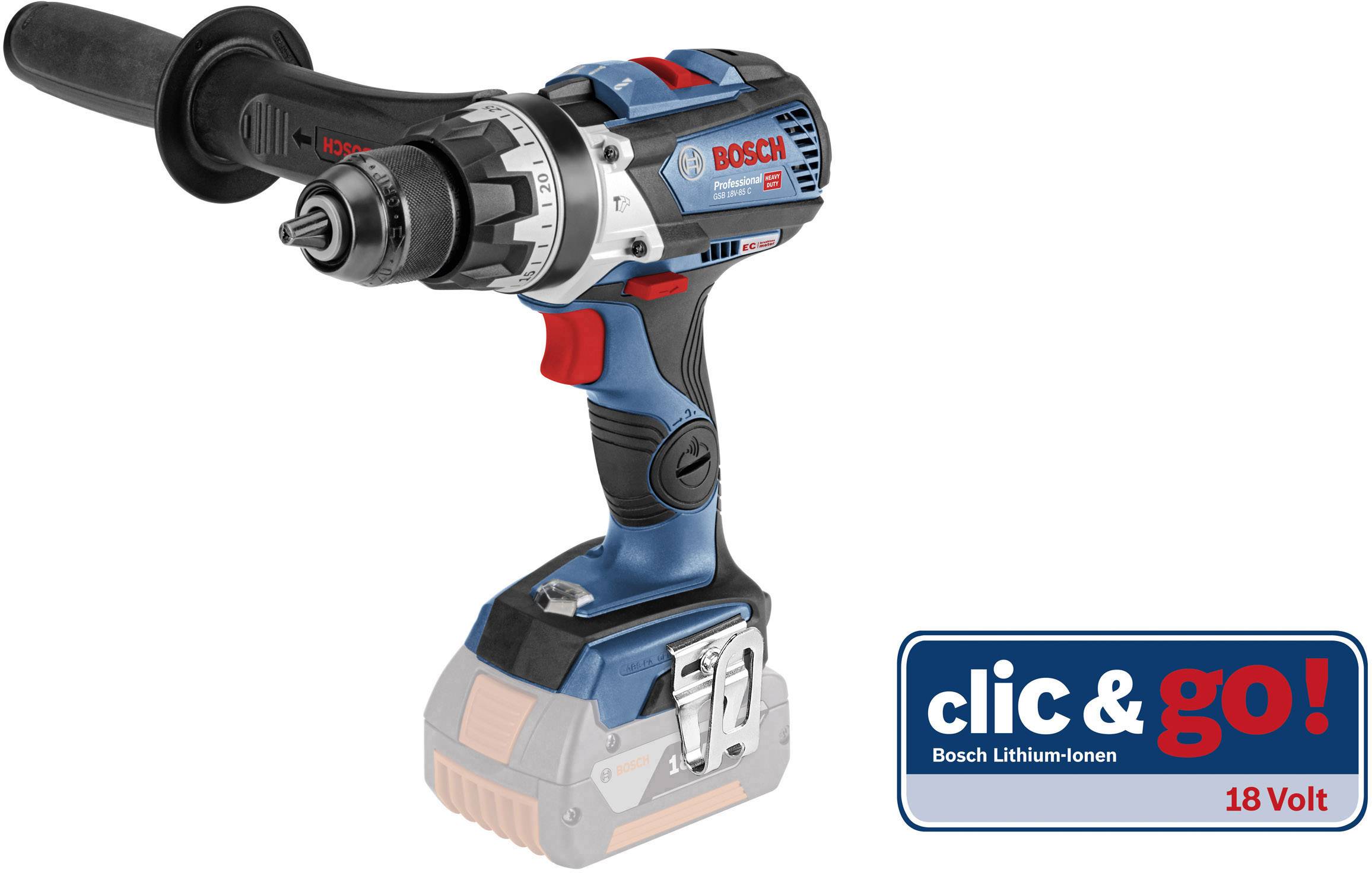 Bosch Professional GSB 18V-85 C 06019G0302 Perceuse-visseuse à percussion sans fil 18 V Li-Ion sans batterie