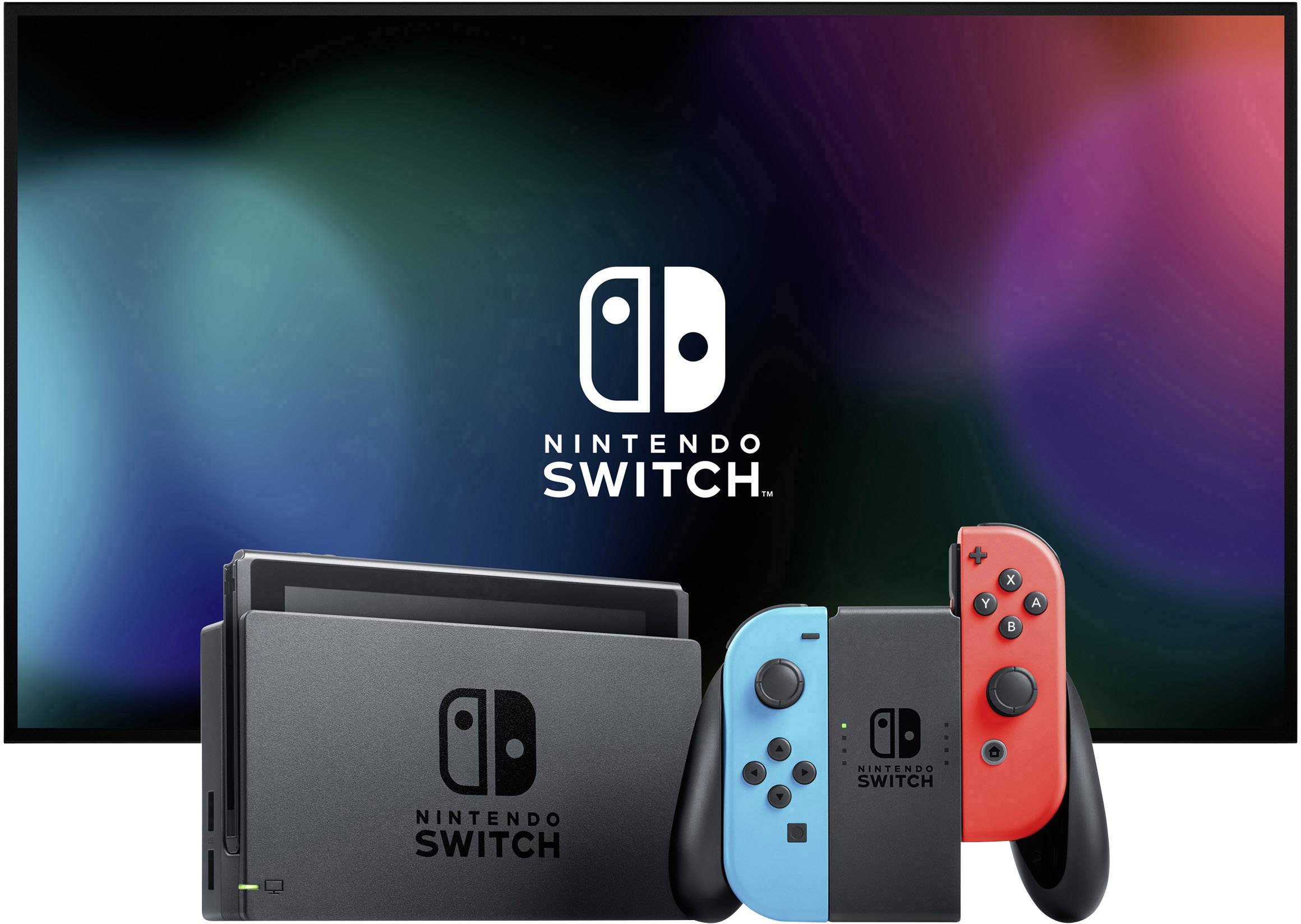 Nintendo Console Nintendo Switch gris, bleu fluorescent, rouge néon