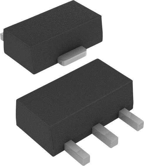 Deux composants électroniques noirs à trois broches, visibles sur le côté et en dessous, sur un fond blanc.