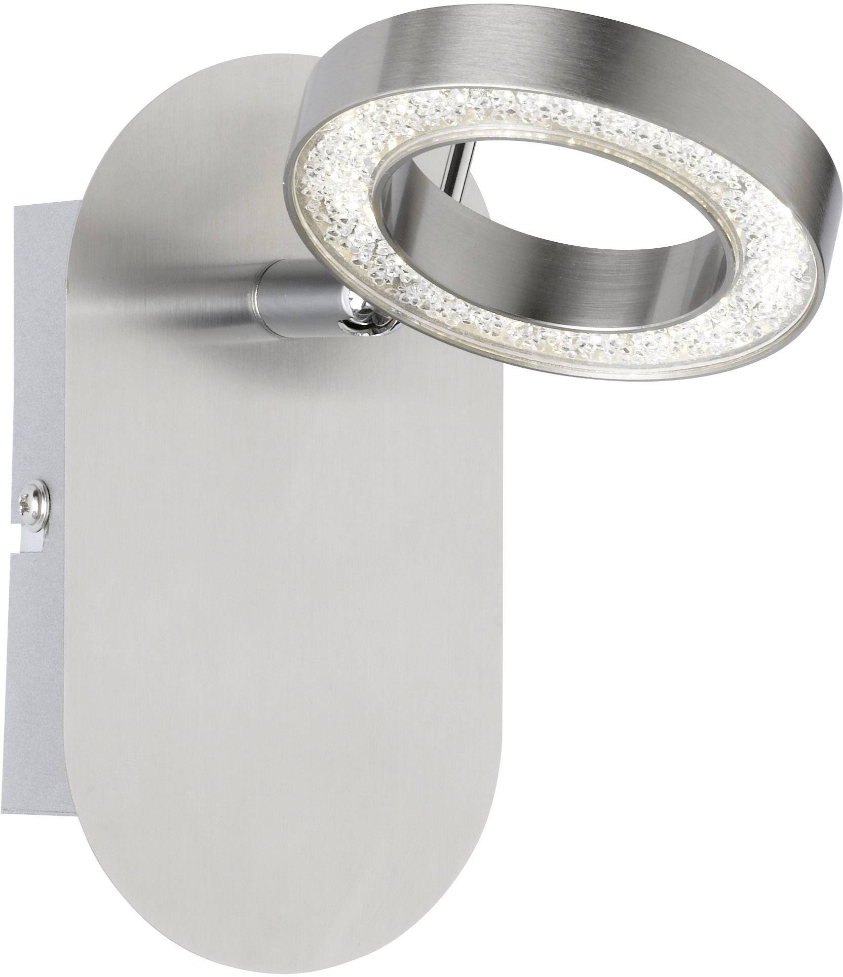 WOFI Naomi 4008.01.54.6000 Projecteur mural LED 5 W blanc chaud nickel (mat), chrome