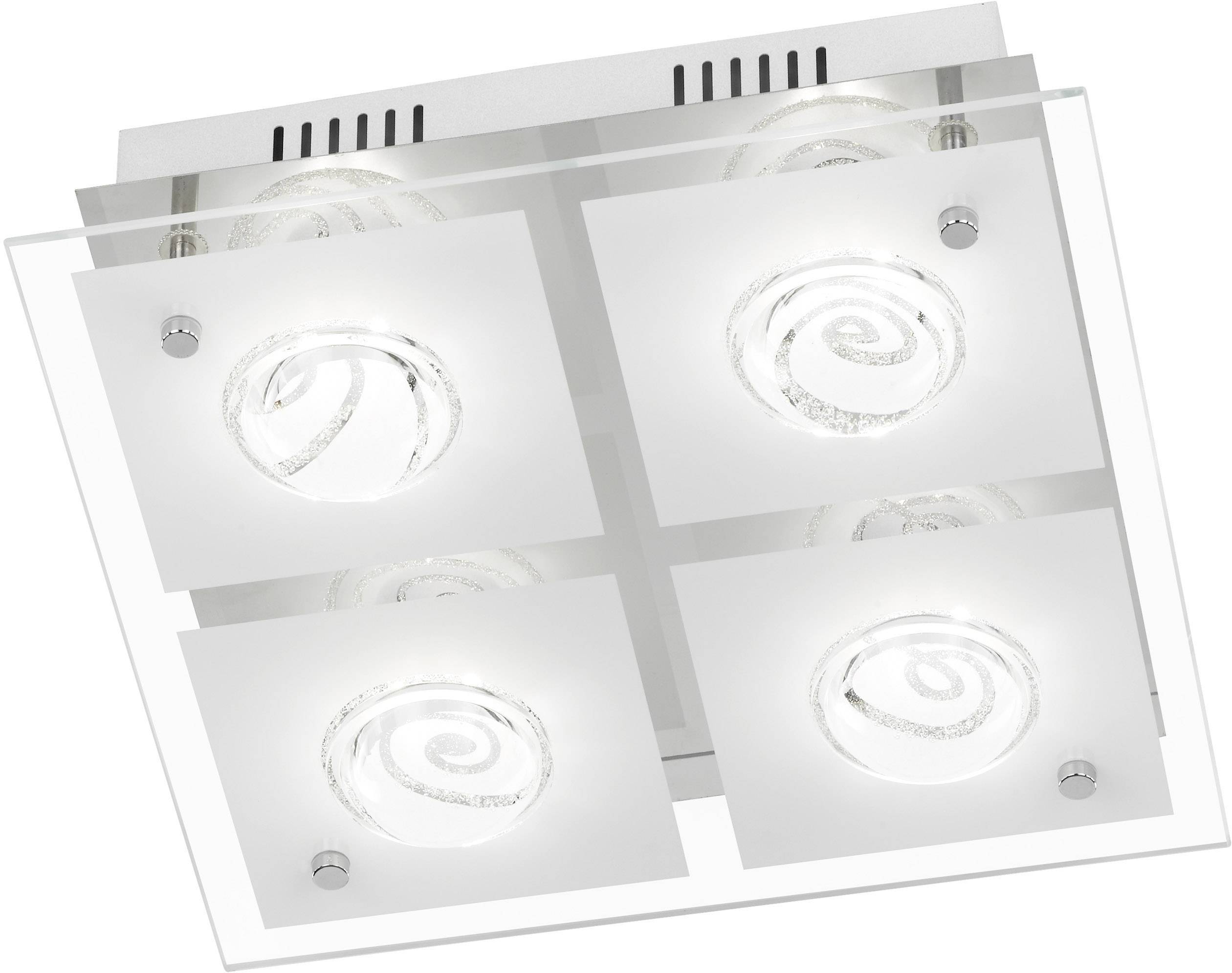 WOFI Tyra 9105.04.01.6300 Plafonnier LED chrome 16 W blanc chaud