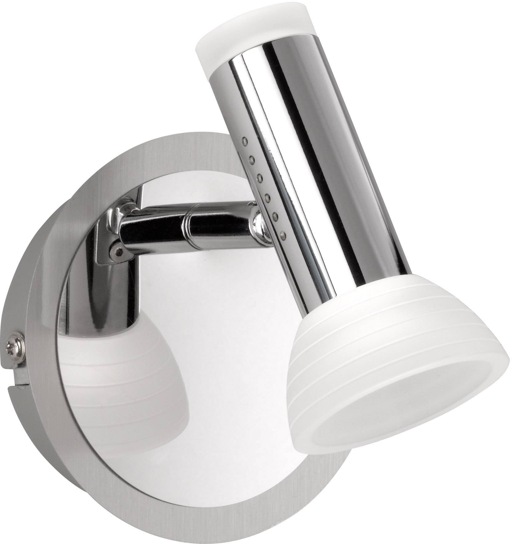 WOFI Lana 4250.02.54.6000 Projecteur mural LED 4 W blanc chaud nickel (mat), chrome