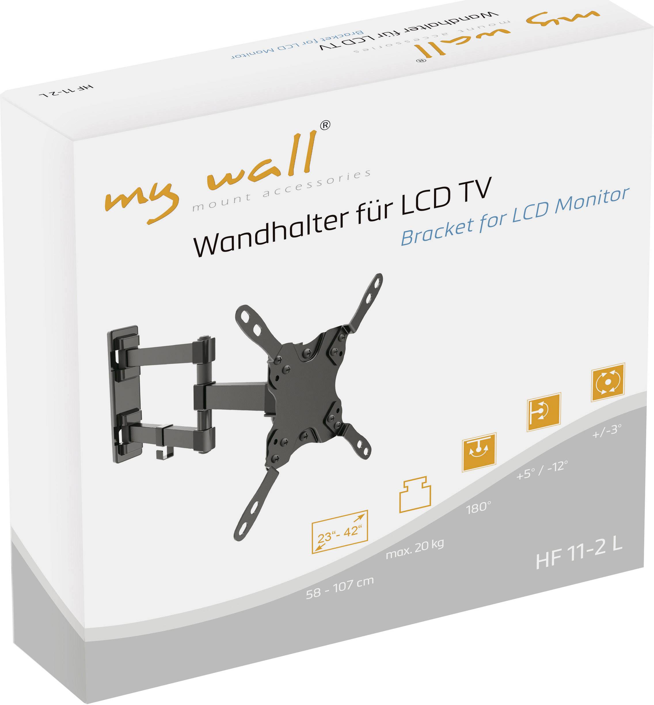 My Wall HF 11-2 L Support mural TV 58,4 cm (23") - 106,7 cm (42") inclinable + pivotant