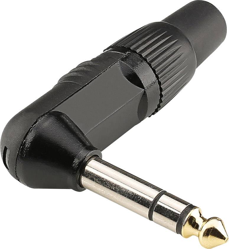 Jack 6.35 mm mâle, coudé Hicon HI-J63SA06 Nombre de pôles: 3 noir 1 pc(s)