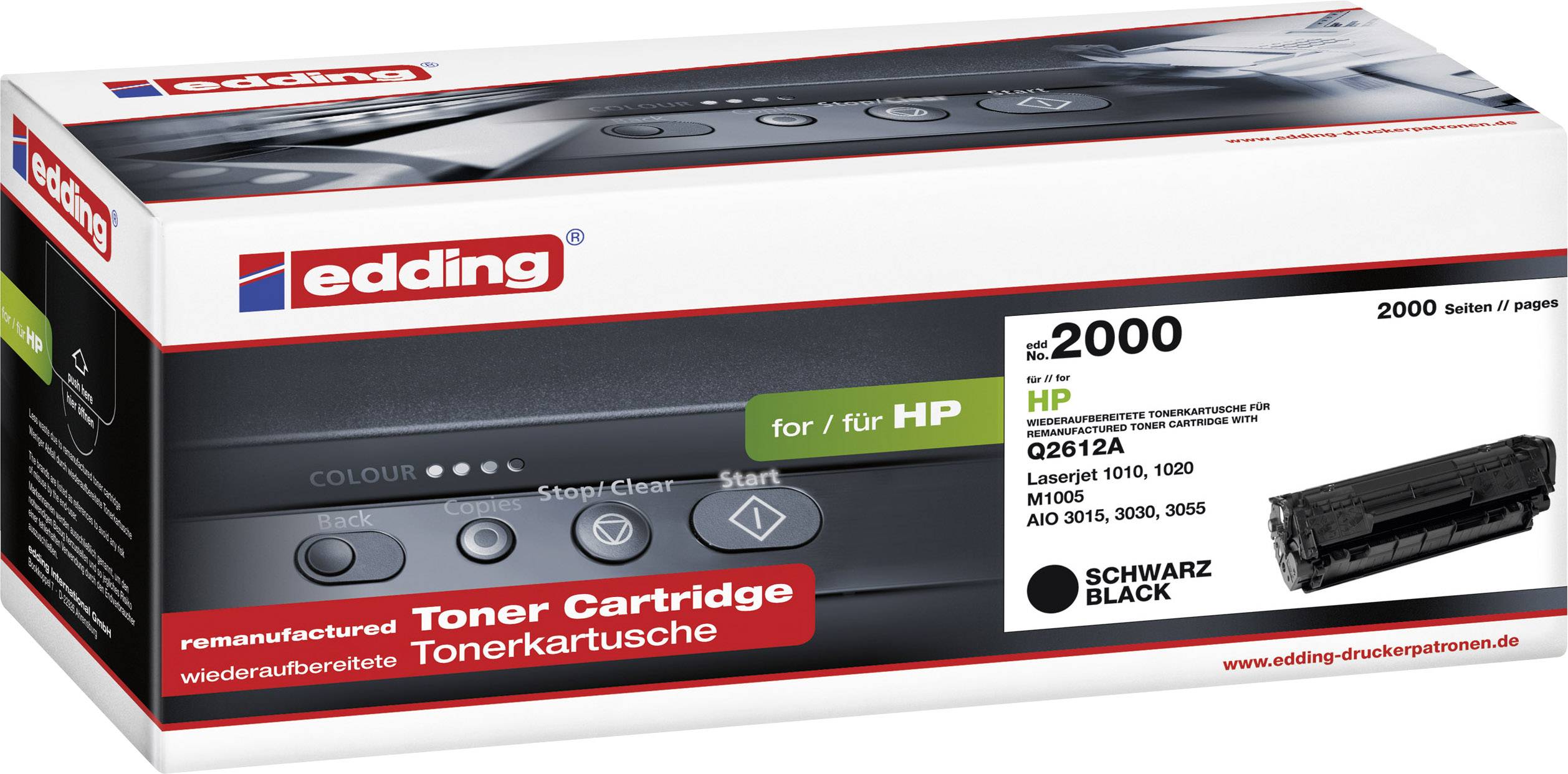 Edding Toner remplace HP 12A compatible noir 2000 pages EDD-2000 18-2000