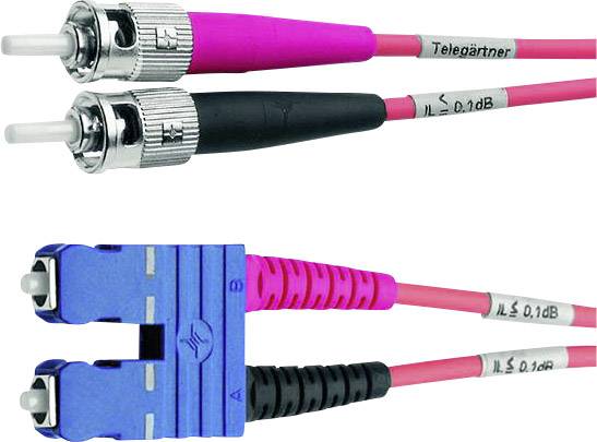 Telegärtner L00893A0076 fibre optique FO Câble de raccordement [1x ST mâle - 1x SC mâle] 50/125 µ Multimode OM4 5.00 m