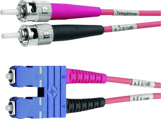 Telegärtner L00890C0059 fibre optique FO Câble de raccordement [1x ST mâle - 1x SC mâle] 50/125 µ Multimode OM3 1.00 m