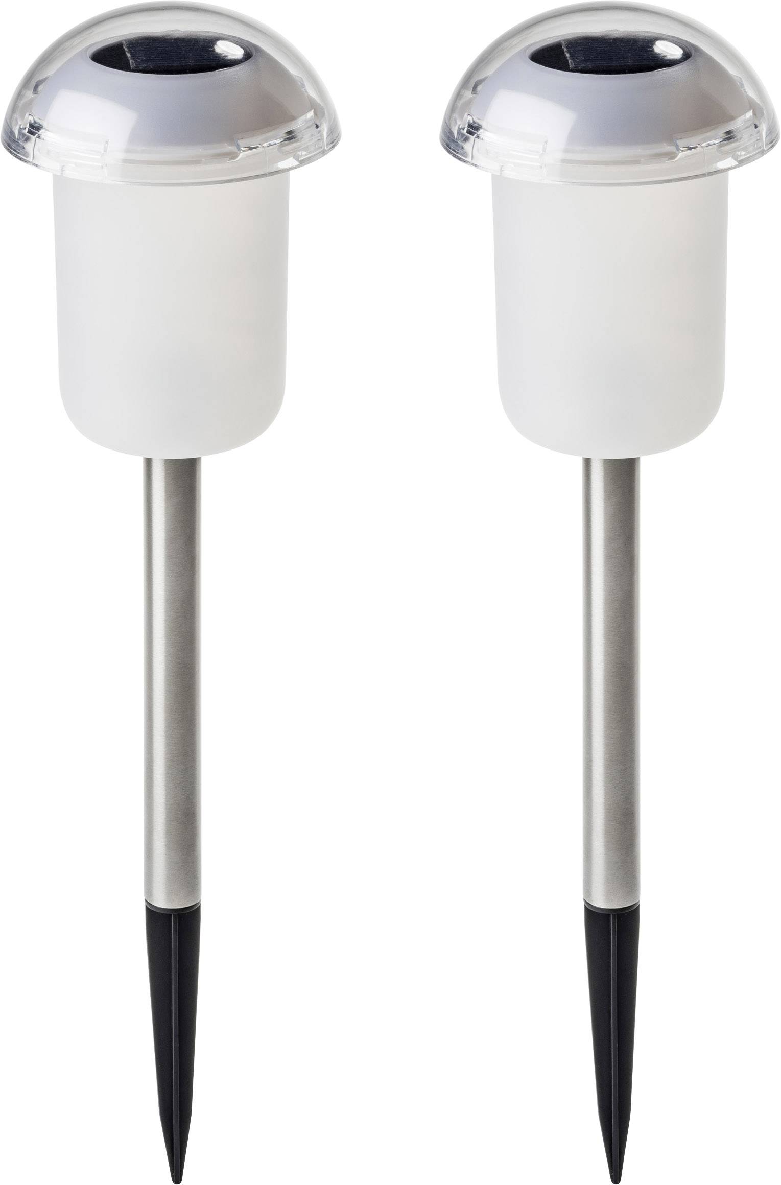 Lampe de jardin solaire Konstsmide Assisi 3 7809-000 LED jeu de 2 2 W N/A blanc, acier inoxydable 1 pc(s)