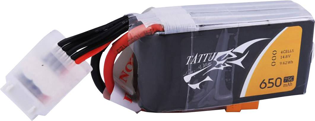 Pack de batterie (LiPo) 14.8 V 650 mAh Tattu TA-75C-650-4S1P 75 C Softcase XT30