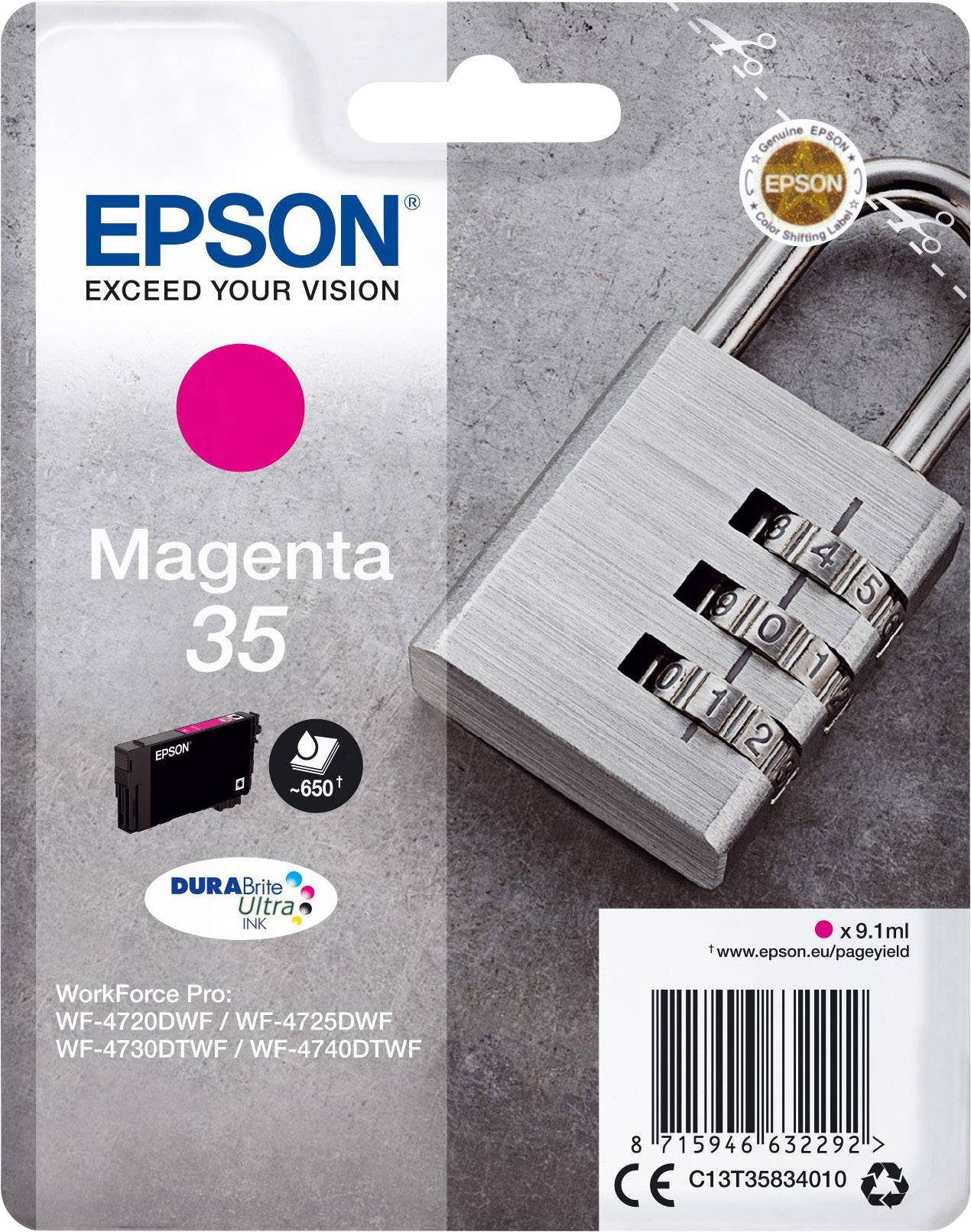 Epson Encre T3583, 35 d'origine magenta C13T35834010