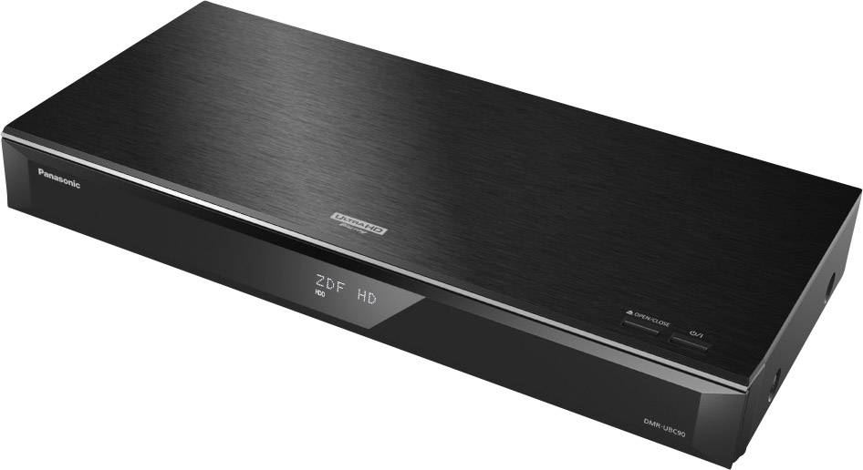 Lecteur Blu-ray HD noir à surface brillante avec logo Panasonic sur le côté.