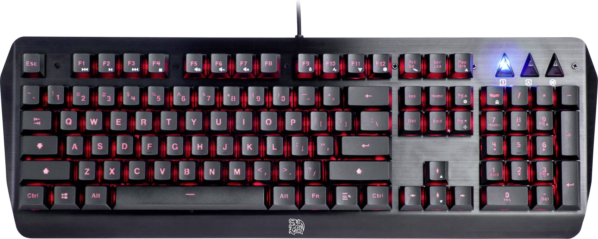 TT eSports Challenger Edge USB Clavier de gaming allemand, QWERTZ noir éclairé