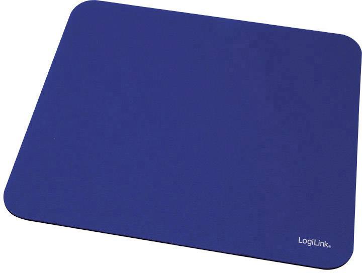 Un tapis de souris bleu aux coins arrondis. Dans le coin inférieur droit se trouve l'inscription 'LogiLink'.
