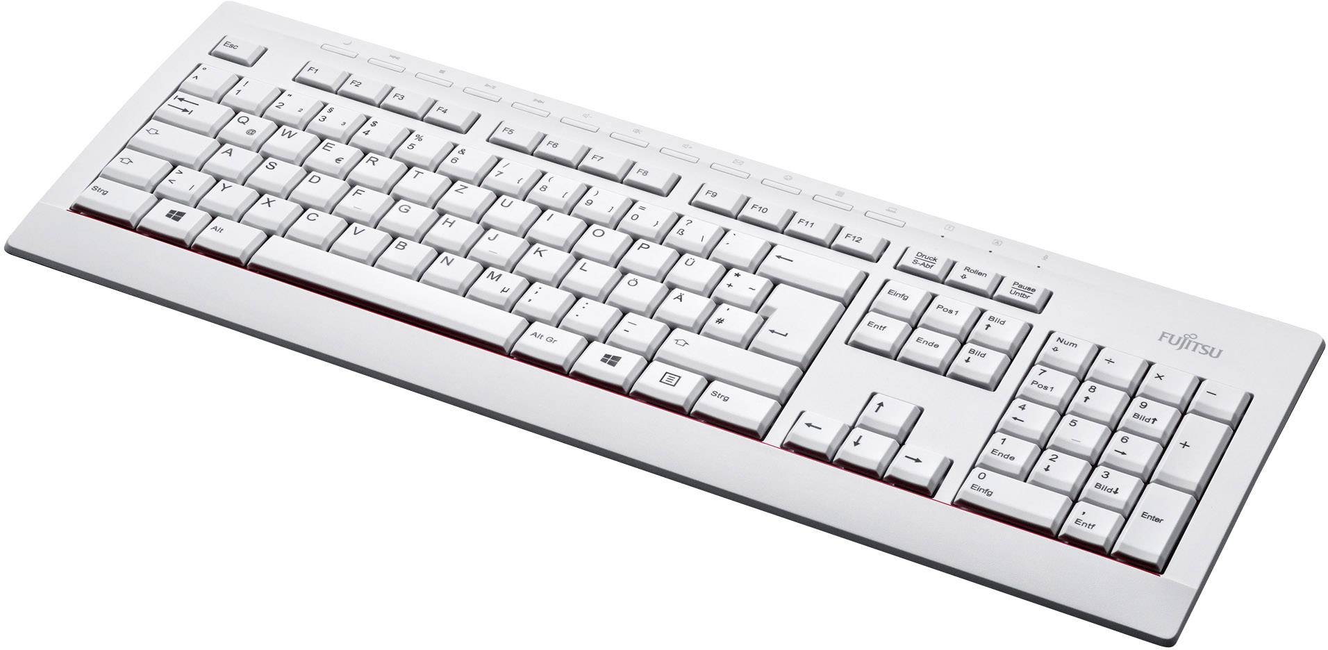 Fujitsu KB521 USB RU/DE USB Clavier russe blanc protégé contre les infiltrations d'eau