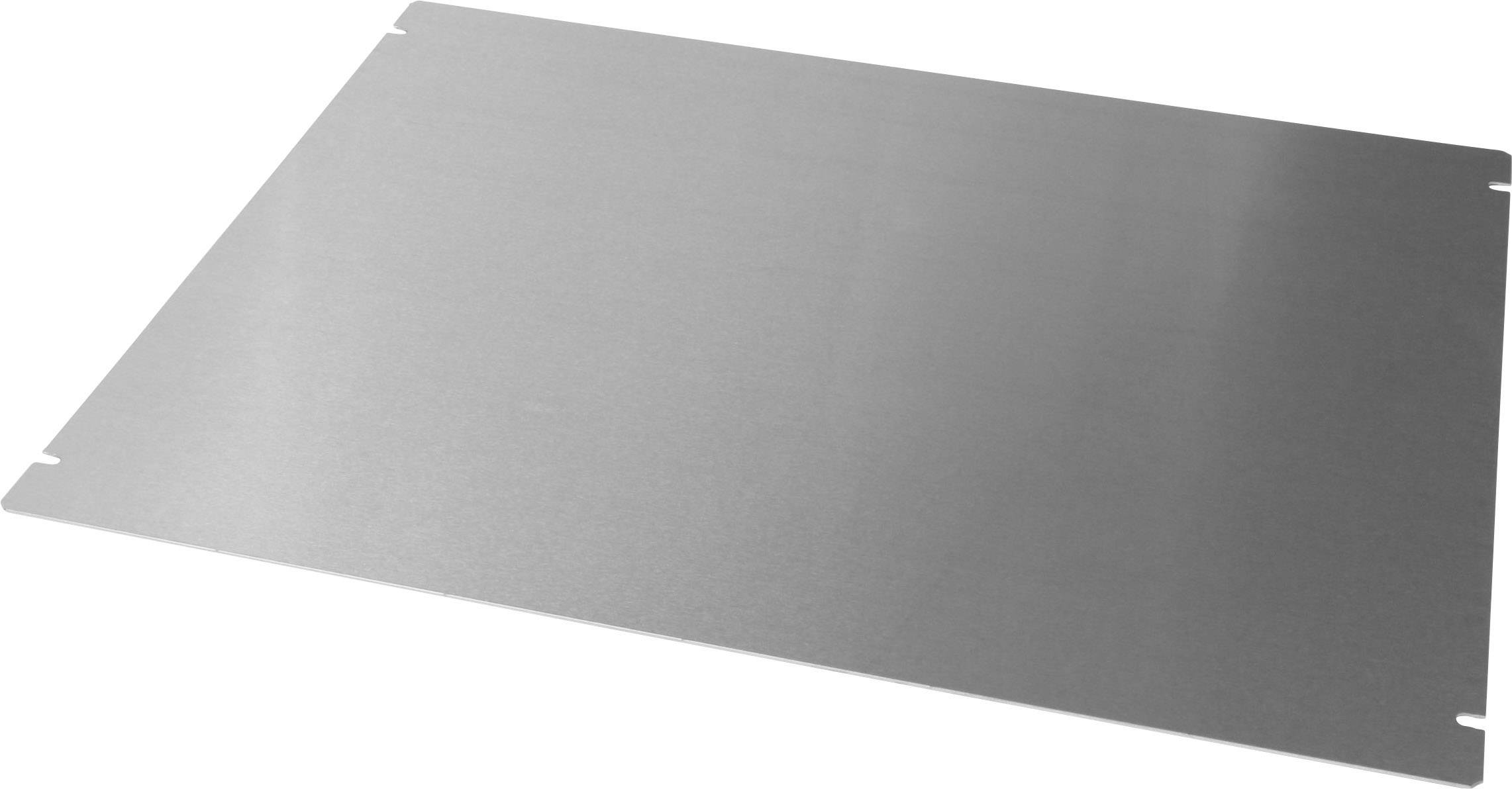 Une plaque métallique plate et rectangulaire, typiquement utilisée comme tôle de fond ou bouclier de protection dans des applications industrielles.