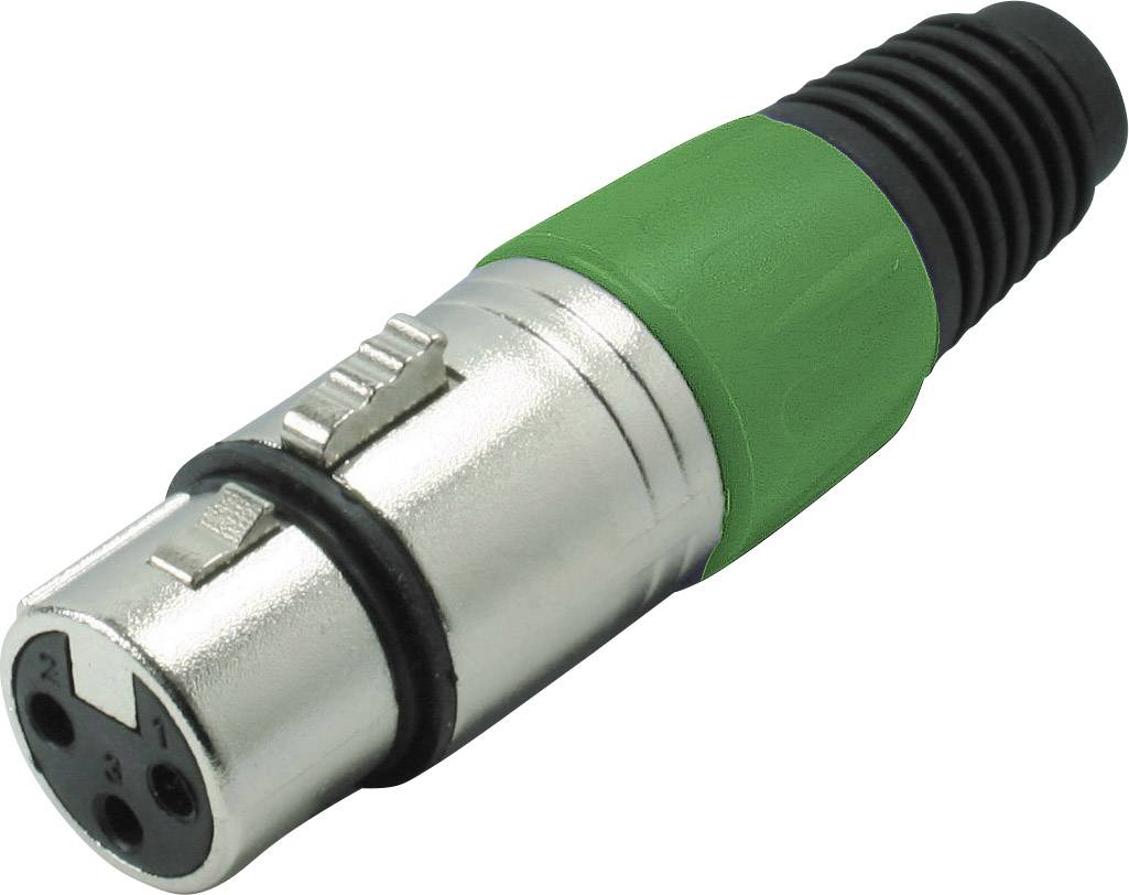 XLR femelle, droit Kash 55022-G Nombre de pôles: 3 vert