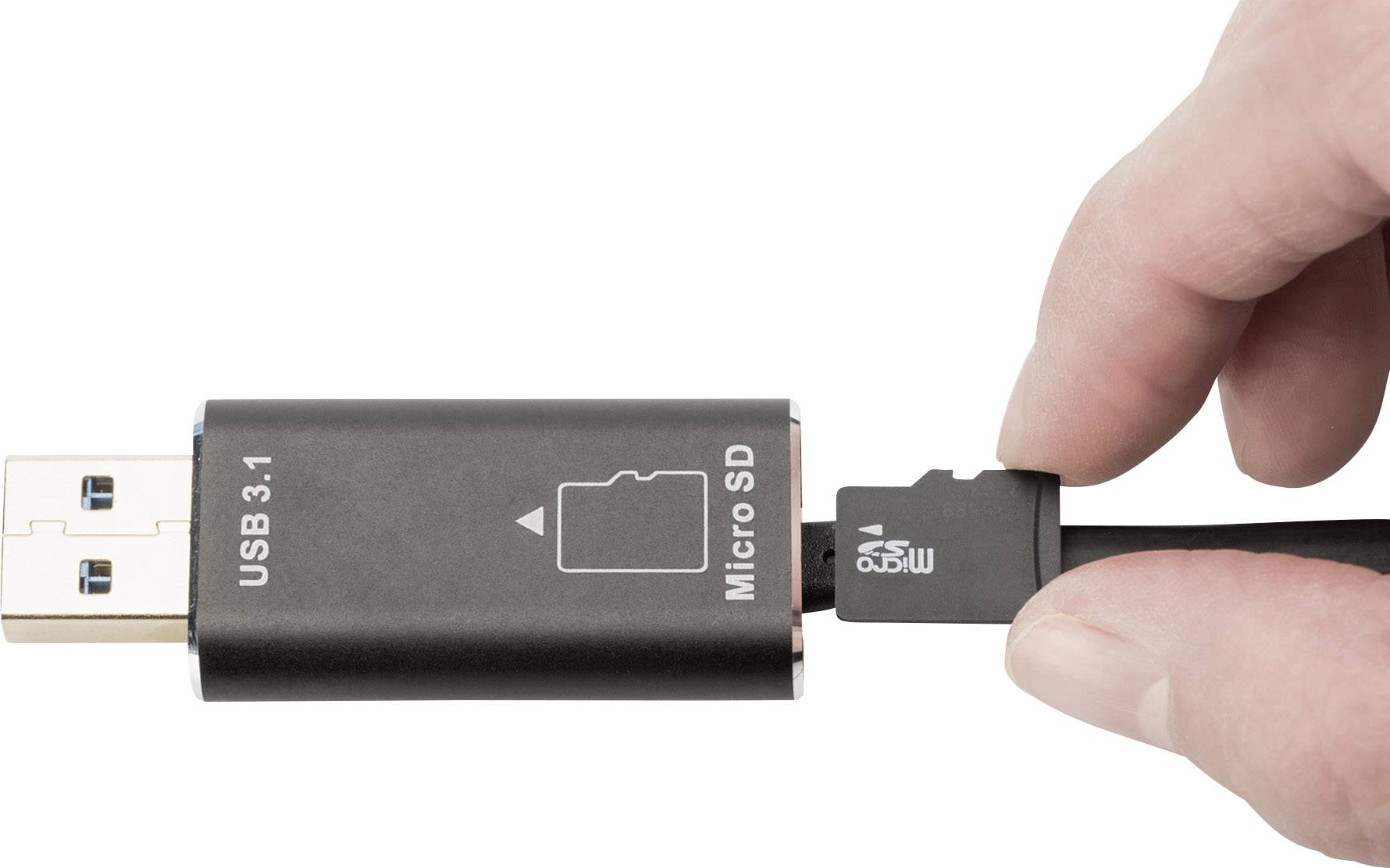 ednet Smart Memory Lecteur de carte mémoire externe noir USB 3.2 (2è gén.) (USB 3.1), Apple Lightning, microSD