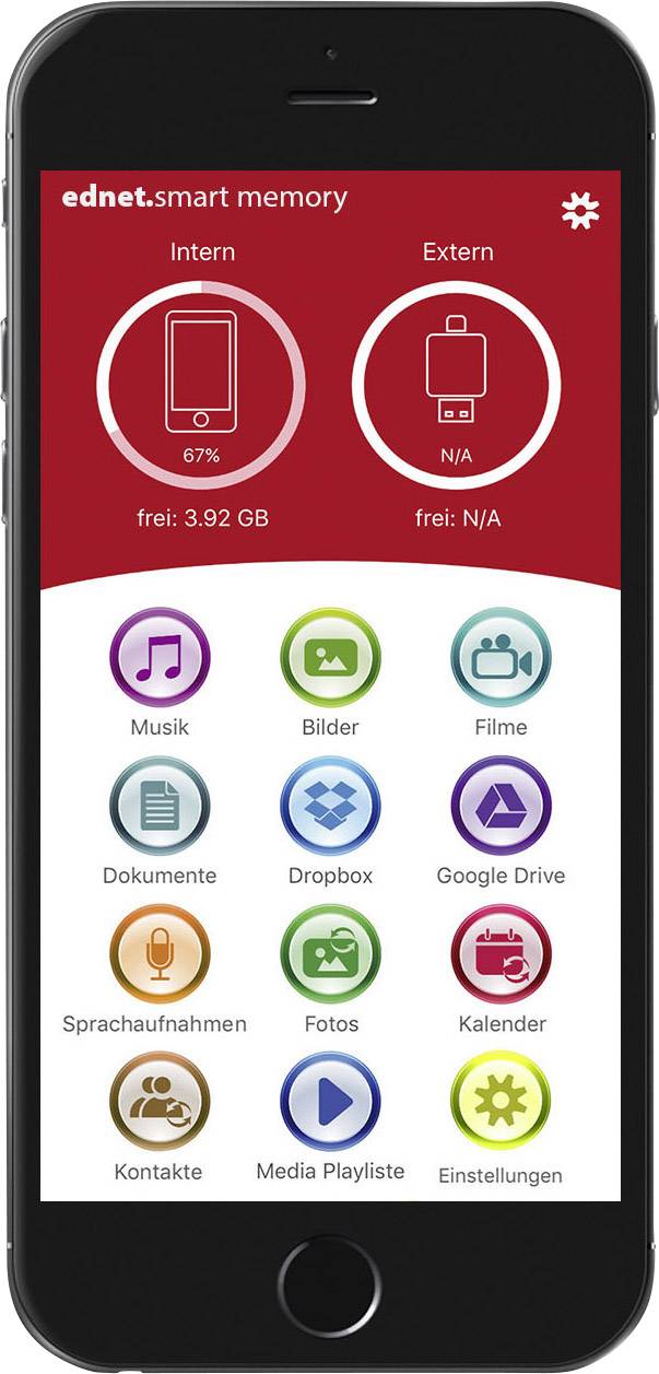 ednet Smart Memory Lecteur de carte mémoire externe noir USB 3.2 (2è gén.) (USB 3.1), Apple Lightning, microSD