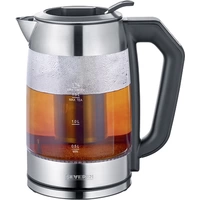 Severin WK 3477 Bouilloire sans fil verre, acier inoxydable (brossé), noir Severin WK 3477 Bouilloire sans fil verre, acier inoxydable (brossé), noir