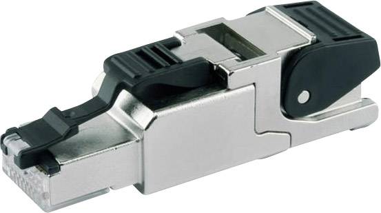 Fiche RJ45 mâle CAT 6A blindé Telegärtner 100023041 RJ45 mâle, droit métal 1 pc(s)