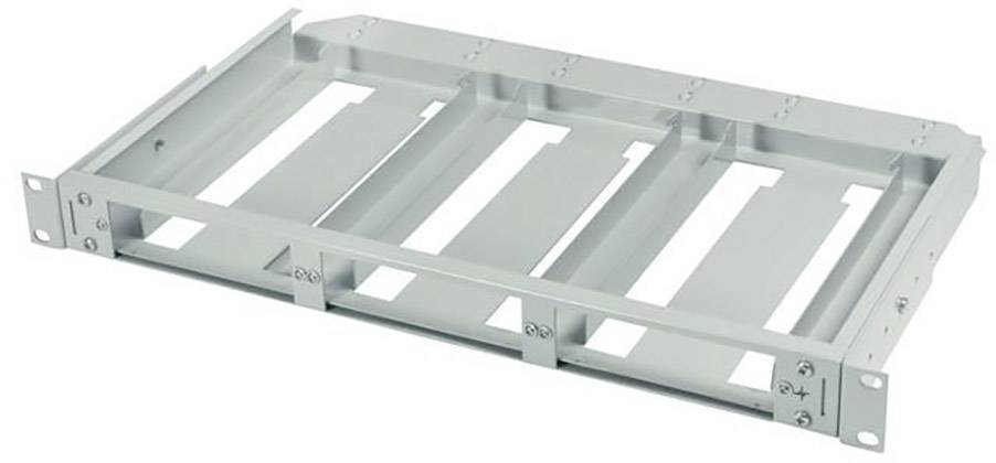 Châssis métallique pour l'installation de quatre disques durs de 3,5 pouces, pourvu de trous de fixation des deux côtés pour l'intégration dans un boîtier.