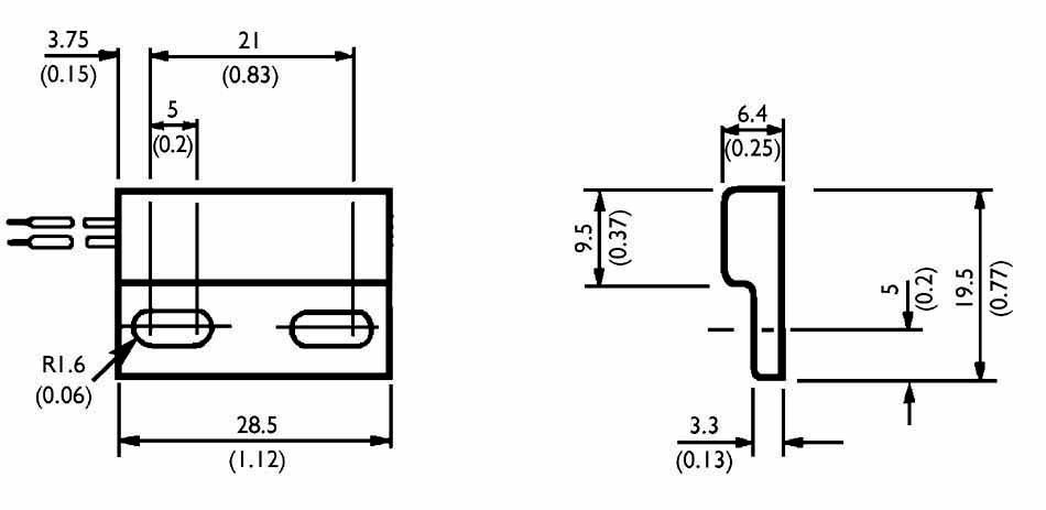 Contact Reed TE Connectivity Sensor PS2021 PS2021 1 NF (R) 100 V/AC 0.3 A 3 W 1 pc(s)