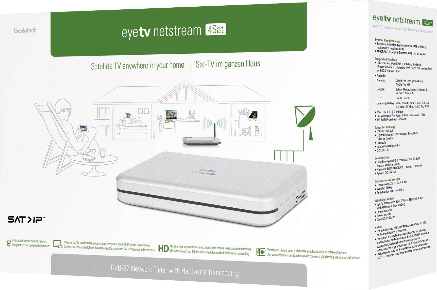 EyeTV Netstream 4Sat DVB-S2 Receiver Einkabeltauglich