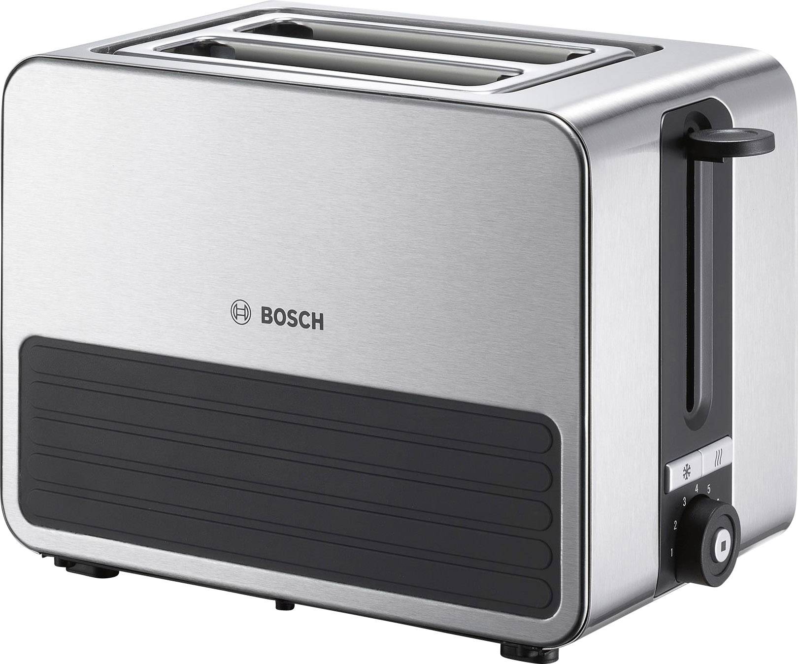 Bosch Haushalt TAT7S25 Grille-pain avec grille spéciale viennoisieries intégrée acier inoxydable, noir