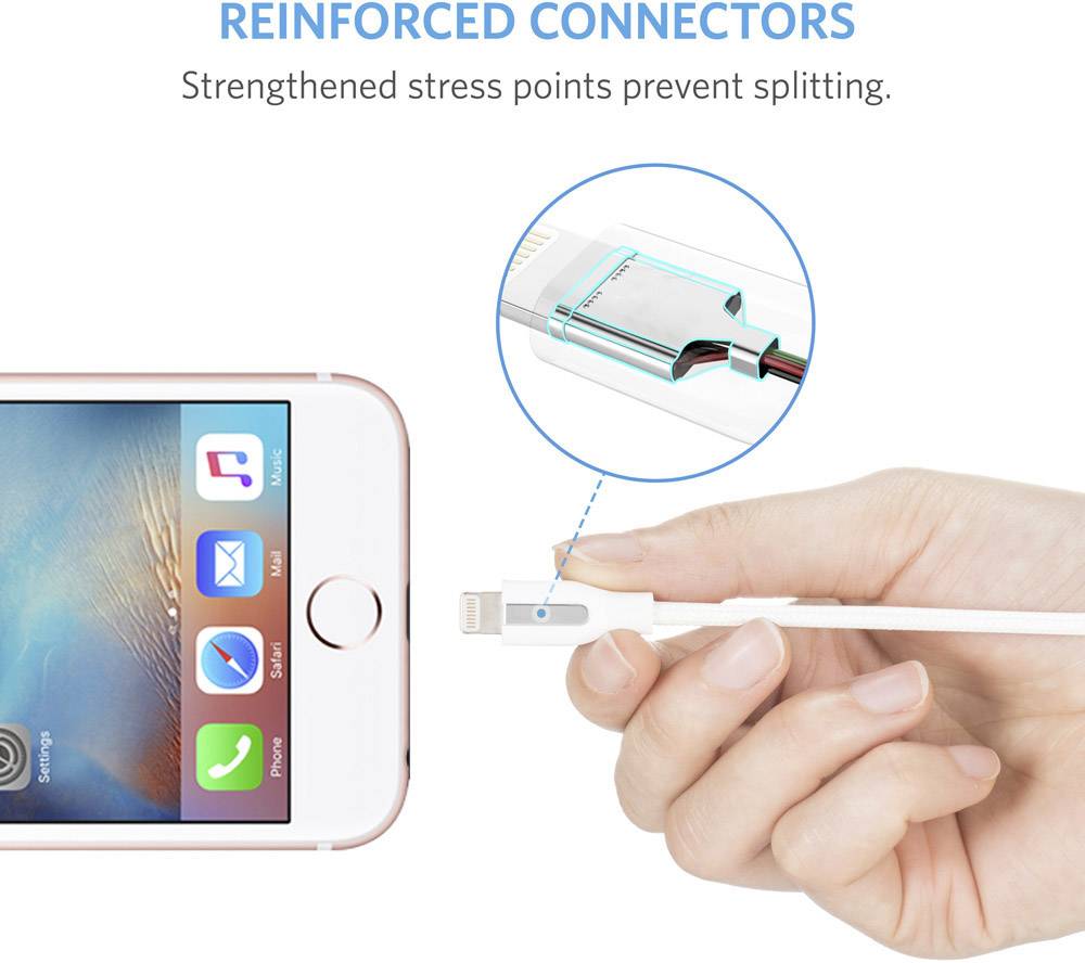 Anker [1x USB - 1x Apple Lightning-Stecker] 1.8 m Weiß
